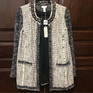 Chicos tweed jacket with embellishments